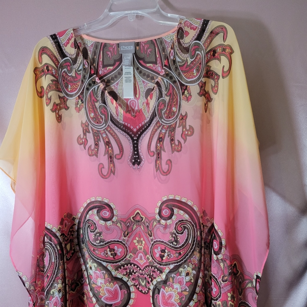 Chico's bohemian pink/peach blouse